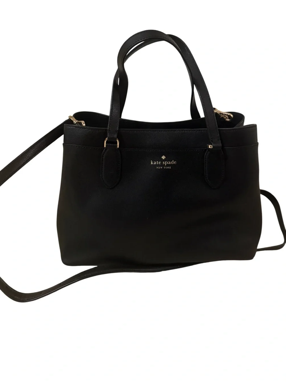 Kate Spade New York Sienna Satchel Black Leather with Detachable Strap-Like New